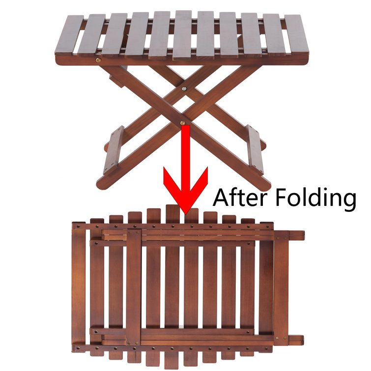 Ochine 19.6'' Solid Wood Portable Folding Table Wayfair Canada